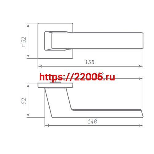 Ручка Punto (Пунто) раздельная K.ARC.Q52.DIPLOMAT SSG-39 сатин.золото фото 2