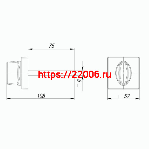Ручка Armadillo (Армадилло) поворотная BKW8.K.USQ52 (BKW8/USQ) SN-3 матовый никель фото 3