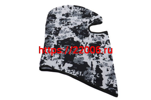 Подшлемник (балаклава) серо-бело-чёрный камуфляж MC-1002 (1 широкий вырез для глаз) Подшлемник (балаклава) серо-бело-чёрный камуфляж MC-1002 (1 широкий вырез для глаз)