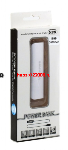 Внешний аккумулятор Е99 3600mAh (1 USB; 91х30х21мм; 60гр)