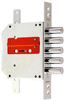 Замок Border (Бордер) врезной сувальдный ЗВ8-6 ЛК5Т/15 с тягами (лев.) , 5 кл. /72221/