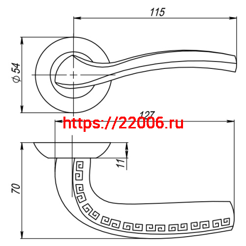 Ручка Punto (Пунто) раздельная GERION TL SN/CP-3 матовый никель/хром фото 3