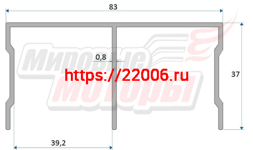 Профиль алюминиевый с анодированным покрытием (верхний, направляющий, 2 полозный), длина 5,9 м