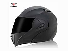 Мотошлем VIRTUE MD-808 трансформер с визором черный матовый с темным стеклом (M)