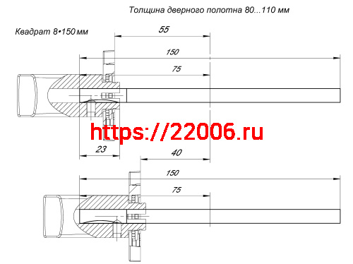 Квадрат Armadillo (Армадилло) для ручек Spindle 8х150 фото 3 Квадрат Armadillo (Армадилло) для ручек Spindle 8х150 фото 3
