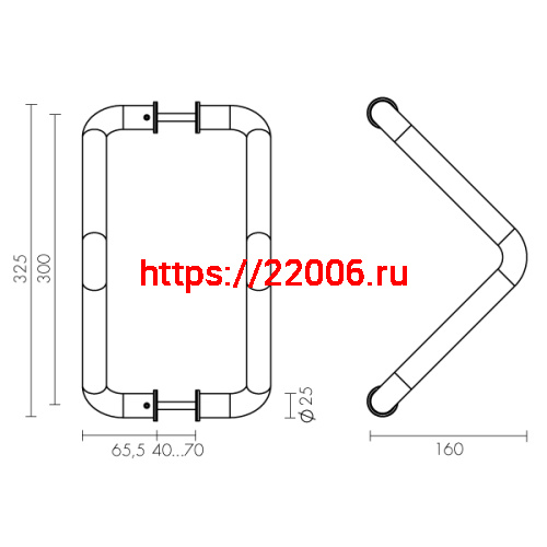 Ручка-скоба Fuaro (Фуаро) PH-26-25/300 INOX 304 фото 3