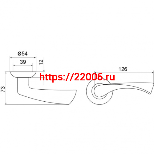 Ручка Punto (Пунто) раздельная R.TL54.CRONA (CRONA TL) SN/CP-3 матовый никель/хром фото 2