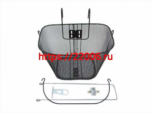 Корзина передняя с крючками и ручкой черная Корзина передняя с крючками и ручкой черная