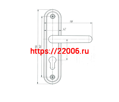 Ручка дверная Absolyute (Абсолют) на планке РФ1-55.08 (медь антик) фото 2