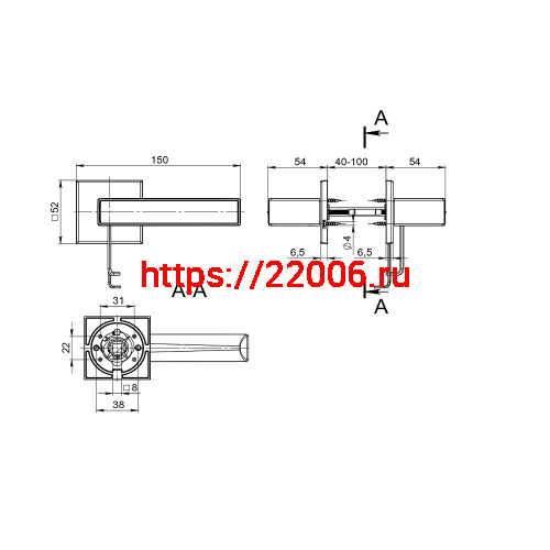 Ручка Fuaro (Фуаро) раздельная K.DM51.Straight (Straight DM) SSG-39 сатинированное золото фото 3