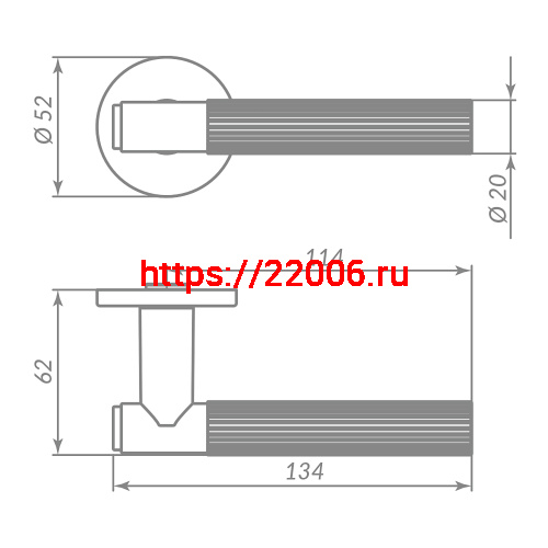 Ручка Punto (Пунто) раздельная R.ARC.R52.FORM SSG-39 сатин.золото фото 2