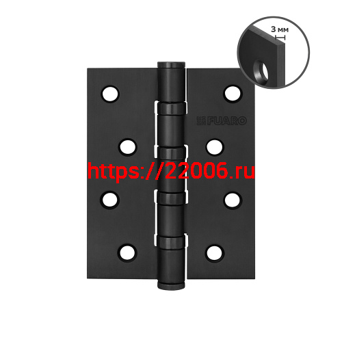 Петля Fuaro (Фуаро) универсальная HEAVY IN4400U BL (черный) 100х75х3 мм