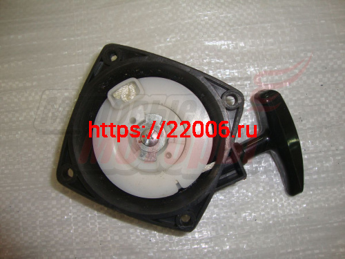 Стартер в сборе мотокосы GBC-033/043/052 (плавный пуск) ТИП-2 (шкив как на пилах) Стартер в сборе мотокосы GBC-033/043/052 (плавный пуск) ТИП-2 (шкив как на пилах)