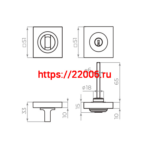 Ручка поворотная Ajax (Аякс) с фиксацией ключом BK6.FIX.JK BL-24 черный фото 2