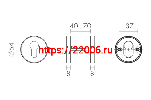 Накладка Fuaro (Фуаро) под цилиндр ET.R.DSS201-02 (DSS-02-ET) (INOX 201) BLACK фото 3
