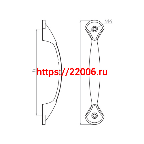Ручка-скоба Ajax (Аякс) мебельная MB-H-001-128 мм AC медь фото 2
