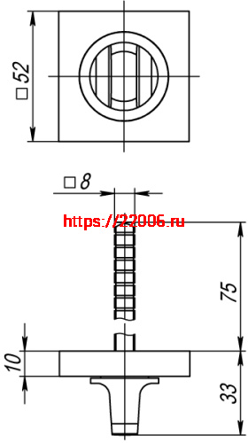 Ручка Fuaro (Фуаро) поворотная BKW8.K.KM52 (BKW8 KM) CP-8 хром фото 2
