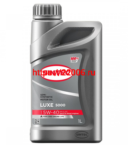 Масло SINTEC 5W40 LUXE 5000 SL/СF, п/синт. 1литр Масло SINTEC 5W40 LUXE 5000 SL/СF, п/синт. 1литр