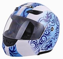 Мотошлем YM-920 бело-голубой  (XS)