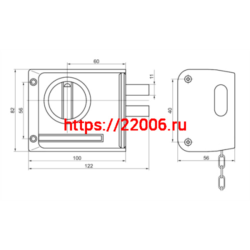 Замок Sam (Сам) накладной ЗНД-1АК полим/покр /86500/ фото 2