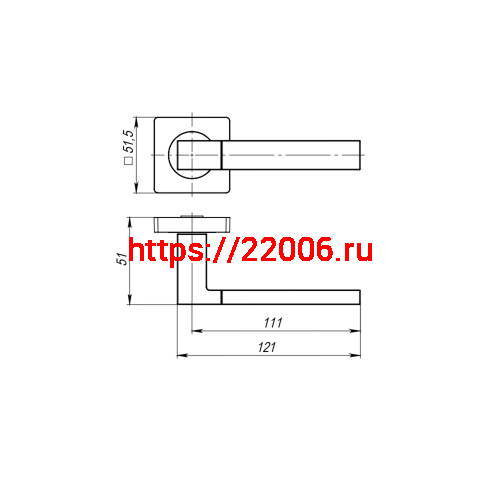 Ручка Ajax (Аякс) раздельная K.JK51.BASE BL-24 черный (белая коробка) фото 3