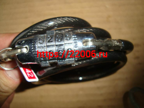 _Трос противоугонный 8х1500мм, кодовый замок (EWL-05) (пришел как 48952) фото 2