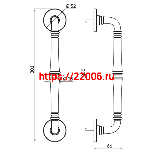 Ручка-скоба Punto (Пунто) PULL.ARC.SORENTO SSG-39 сатин.золото фото 3