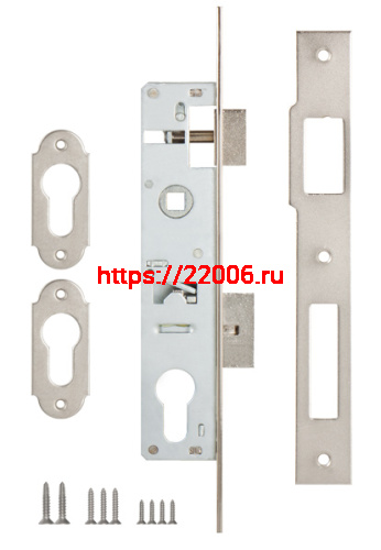 Корпус Kale kilit (Кале килит) узкопрофильного замка с защёлкой 153 (20 mm) w/b (никель) фото 2