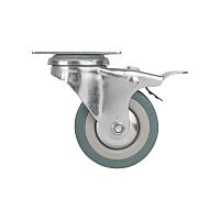 Опора Ajax (Аякс) колесная со стопором и площадкой WL/B-60R/50 kg (brake) резина