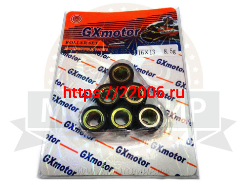 Ролик вариатора (компл 6 шт.) 16х13 8,5 гр GY6-50, 139QMB, Хонда DIO, Tact, Lead (стд.) (НАБОР) Ролик вариатора (компл 6 шт.) 16х13 8,5 гр GY6-50, 139QMB, Хонда DIO, Tact, Lead (стд.) (НАБОР)