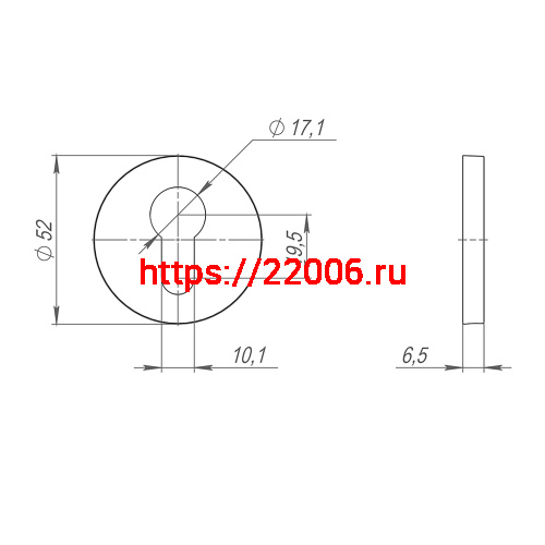 Накладка Fuaro (Фуаро) на цилиндр ET.R.SLR52 BL-24 черный фото 3