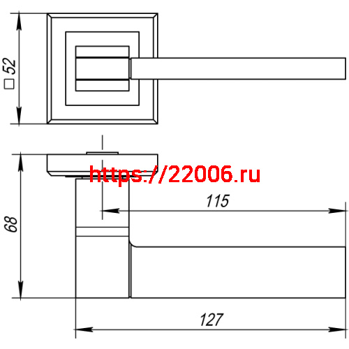 Ручка Punto (Пунто) раздельная K.QL52.TECH (TECH QL) CF-17 кофе фото 2