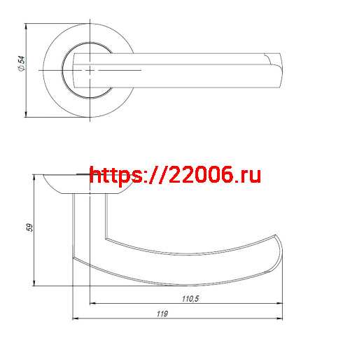 Ручка Ajax (Аякс) раздельная R.JR54.SIGMA (SIGMA JR) CP-8 хром 150мм фото 2